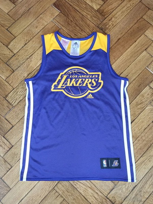 Los Angeles Lakers Jersey Adidas употребяван, обръщащ се детски баскетболен елек