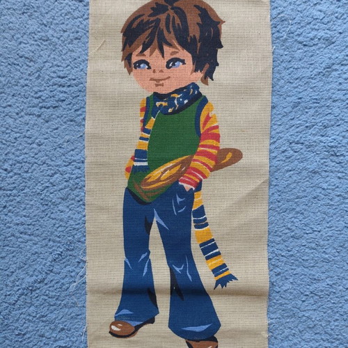 Vintage embroidery canvas "Boy" new