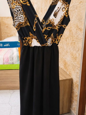 Jumpsuit like new, black and gold, sizes S–M
