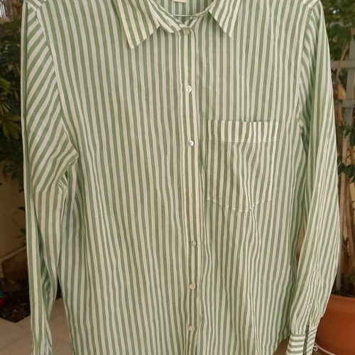 H&M shirt xs/34 used, white and green