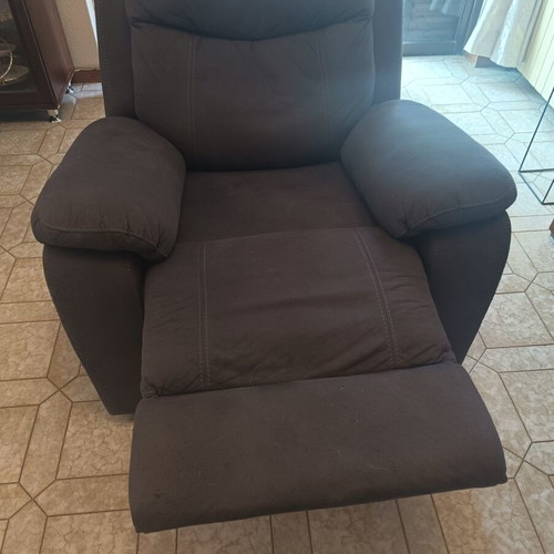 Three-seater sofa and armchair used