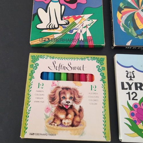 Vintage colored pencil sets Faber, Staedtler, Lyra like new, 4 pcs