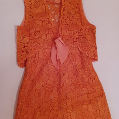 Evening formal dress new, orange guipure lace
