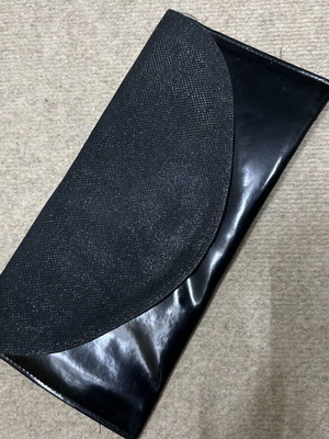 Clutch bag used black with glitter