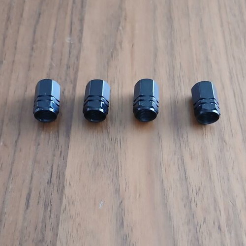 Valve Caps Set of 4 New, Aluminum Alloy, Black