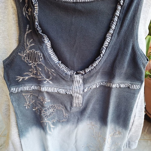 Replay vintage sleeveless top used, cotton, small, grey ombre