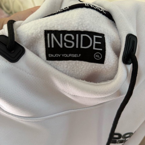 Inside unisex hoodie used, size XL, white and black