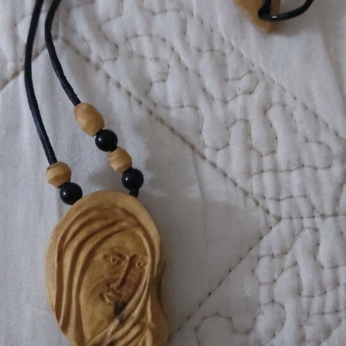 Handmade pendant used, beige