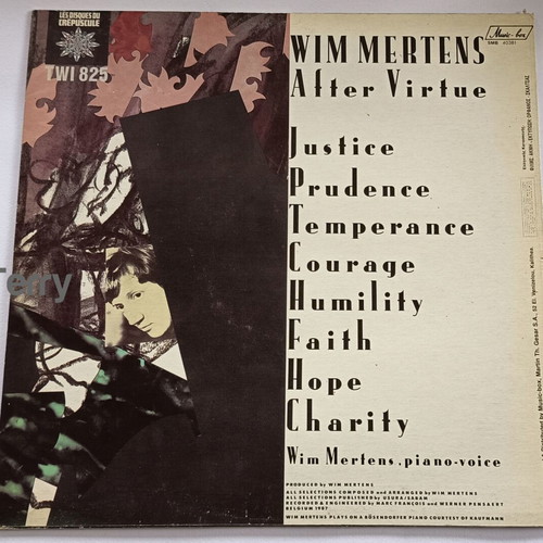 Wim Mertens After Virtue vinyl used, classical music