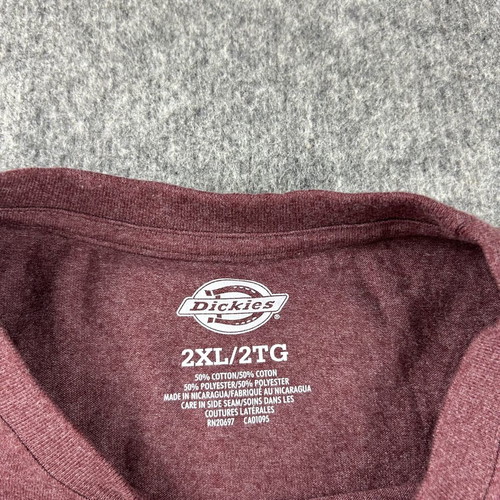 Dickies T-shirt men's 2XL burgundy oversized