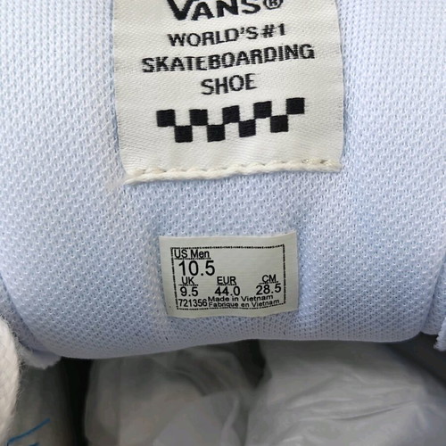 Vans athletic shoes new, size 44, white and blue