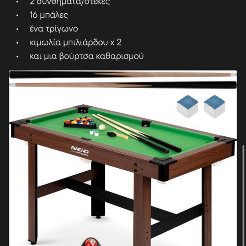 Neo Sport NS-807 American Billiard Table new, 122x61x76cm