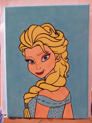 Elsa Frozen acrylic canvas new 24×18