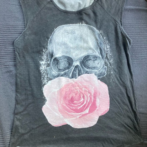 Zara women's blouse used with skull and rose size M