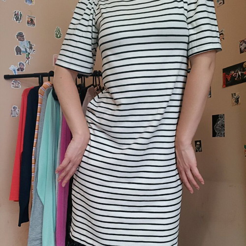 Sisters Point striped dress new, size XS, black and white