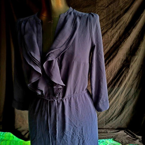 H&M women's shirt long transparent blue size 34 like new