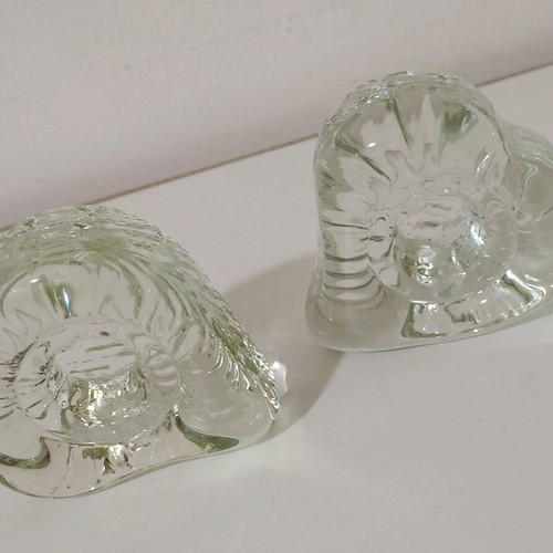 Crystal candlesticks used, set of 3 pieces Costa Boda and Geometria