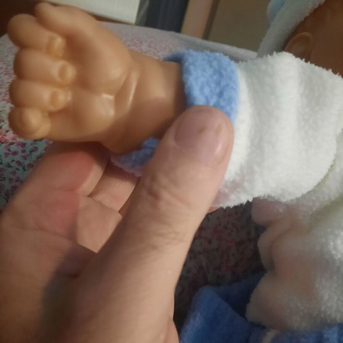 Vintage large doll happy baby in excellent condition, 60 cm tall
