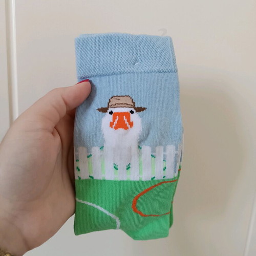 Unisex socks with duck design new, green and turquoise