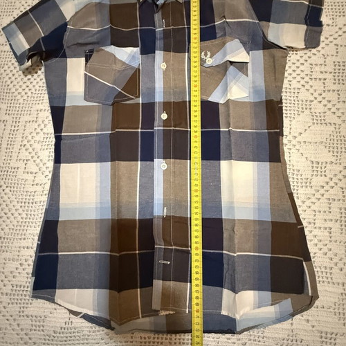 Fred Perry Women's Summer Shirt like new, blue and brown, size S
