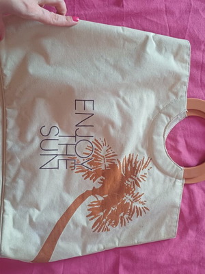 Vintage Lifetex Enjoy The Sun beach bag with round handles, new