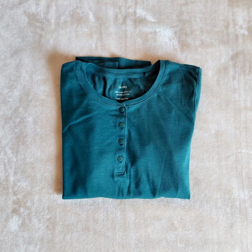 Oysho cotton pajama shirt M like new, green