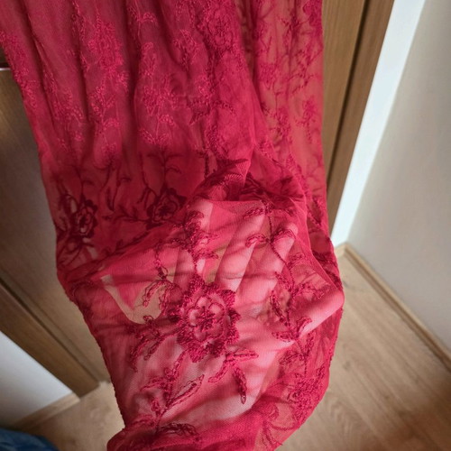 Bershka red dress with lace like new, size S
