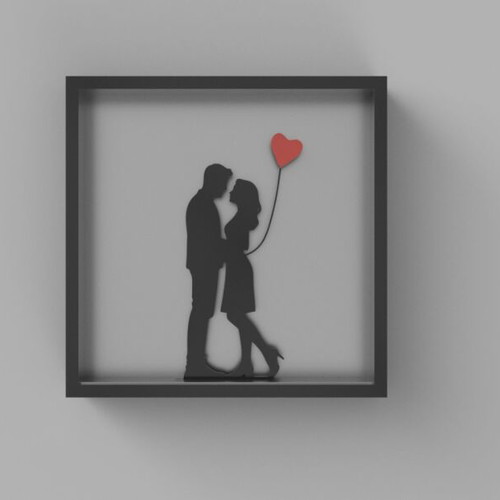 Valentine's Day 3D Shadow Box new, size 20x20x4 cm