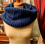 Infinity scarf, κασκόλ σε μπλε, πλεκτό