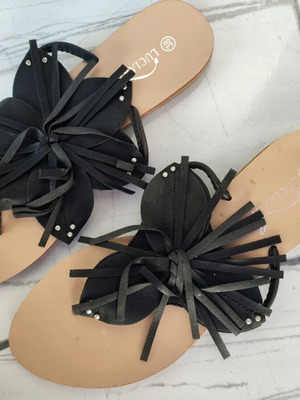 Sandals like new, size 38, black and beige