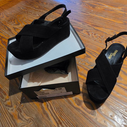 Feng Shoe black platform sandals size 41 new