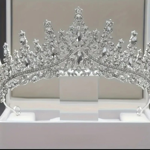 Bridal crown with crystal rhinestones silver tiara new