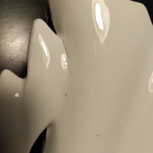 Porcelain vases pair used, baroque rococo style from 1940s