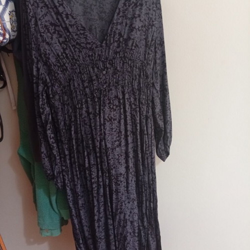 Zara maxi dress XL size black and gray with flowers like new