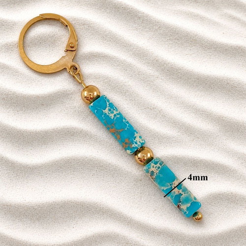 Handmade steel earrings with jasper new, turquoise and gold