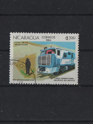Γραμματόσημο 1984 Nicaragua με τρένο σαν καινούργιο