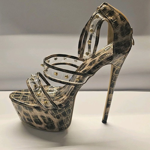 High Heels Crocodile Pattern 17cm Stiletto Sandals New