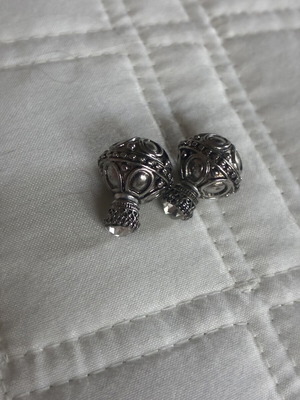 Silver steel earrings new, not worn