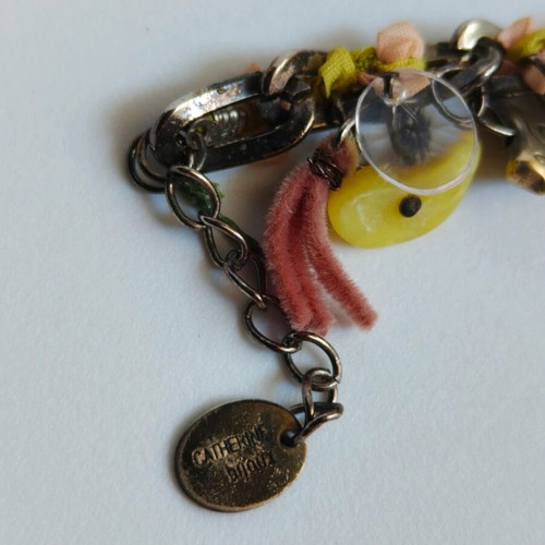 Handmade romantic bracelet like new with vintage charms