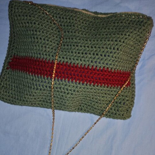 Handmade shoulder bag new, red and green