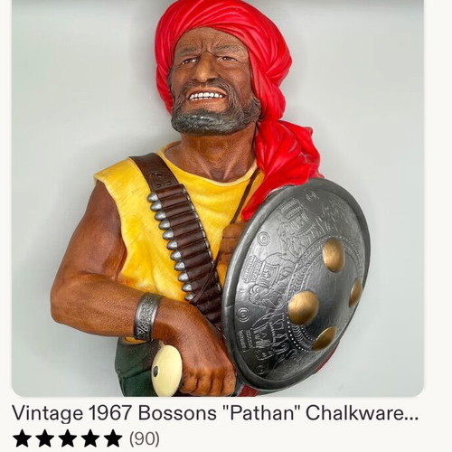 Bossons Pathan Chalkware Pirate Figure 1967 Vintage