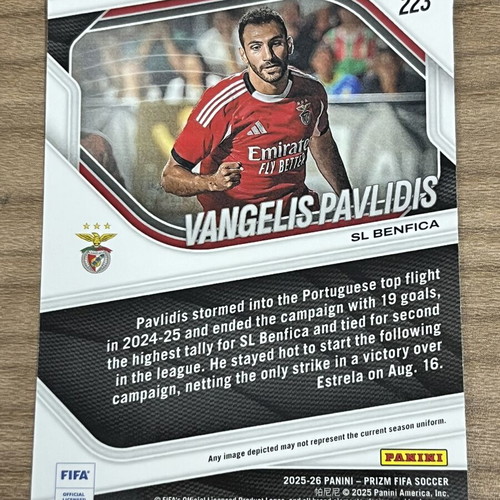 2025-26 Panini Prizm FIFA Soccer Card Vangelis Pavlidis like new