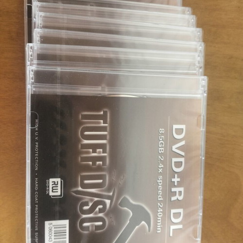 DVD+R DL dual layer RW discs pack of 9, 8.5GB each, new