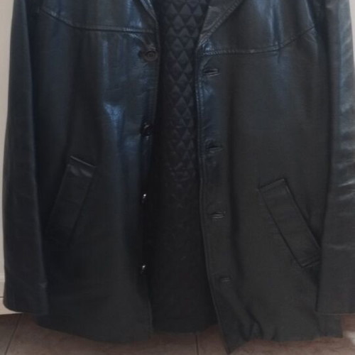 Leather men's jacket used, black, size L