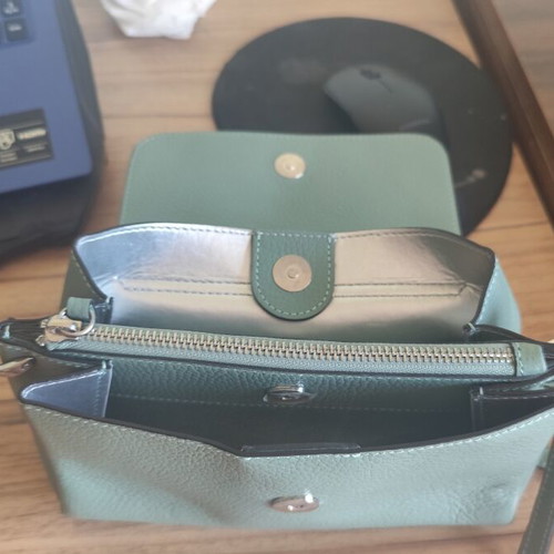 Tosca Blu Ortensia leather shoulder bag light green like new