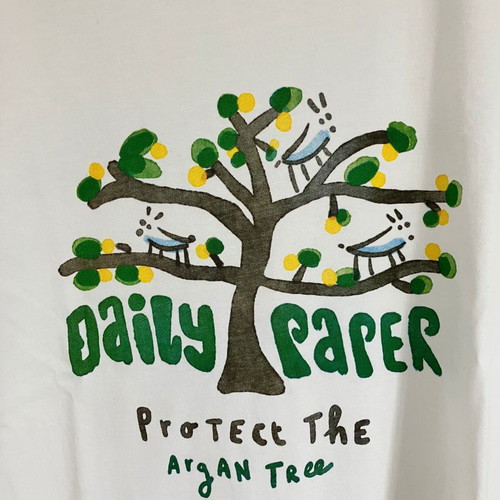 Daily Paper Pardali short-sleeve T-shirt like new, white multicolor, size L