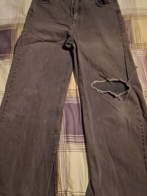 Bershka wide leg pants, size 42, black