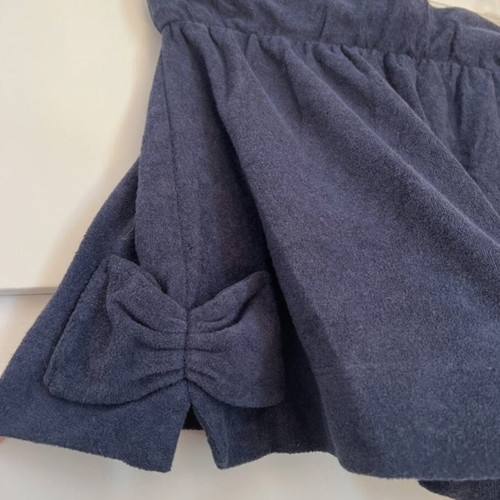 Shorts dark blue suede with bow design like new