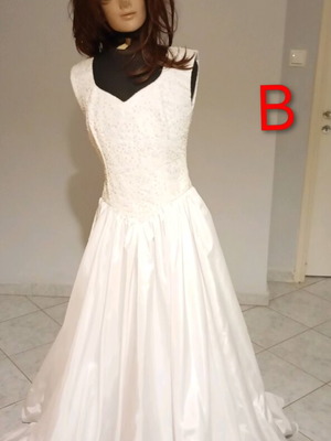 Wedding dress white embroidered with beads, bust 84, waist 72, like new