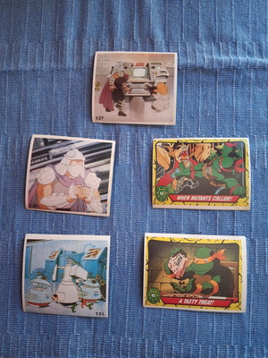 Teenage Mutant Ninja Turtles stickers Karouzel 1990, 5 pieces, like new